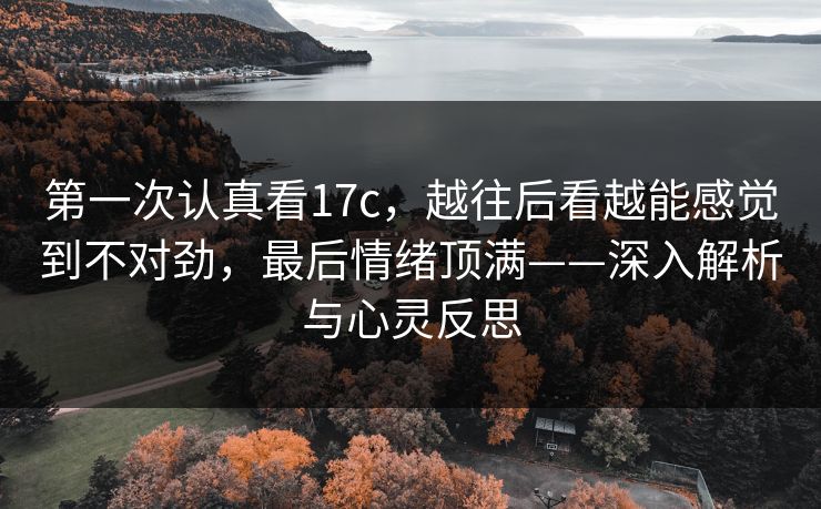 第一次认真看17c，越往后看越能感觉到不对劲，最后情绪顶满——深入解析与心灵反思
