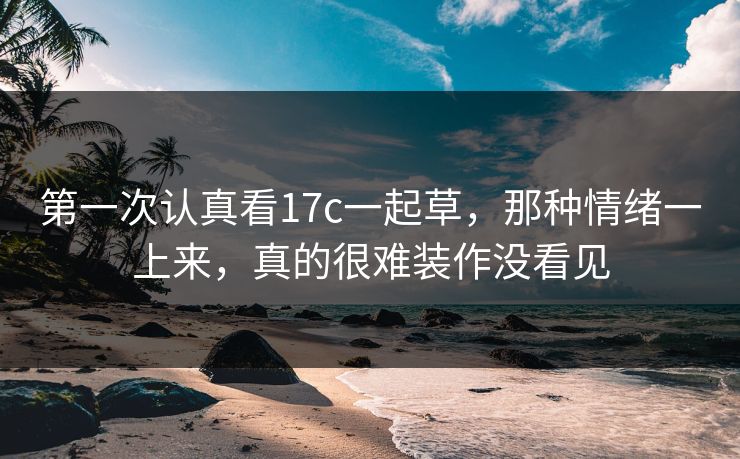 第一次认真看17c一起草，那种情绪一上来，真的很难装作没看见