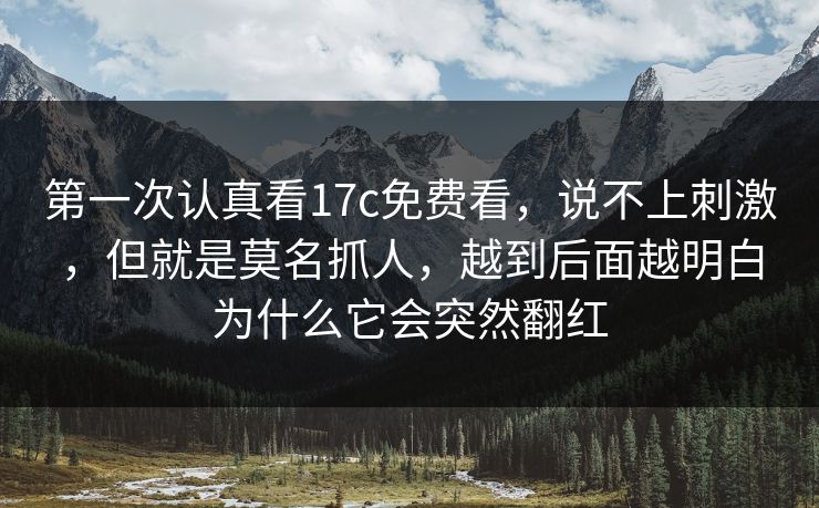 第一次认真看17c免费看，说不上刺激，但就是莫名抓人，越到后面越明白为什么它会突然翻红