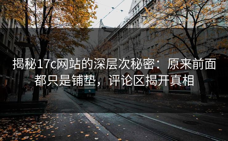 揭秘17c网站的深层次秘密：原来前面都只是铺垫，评论区揭开真相