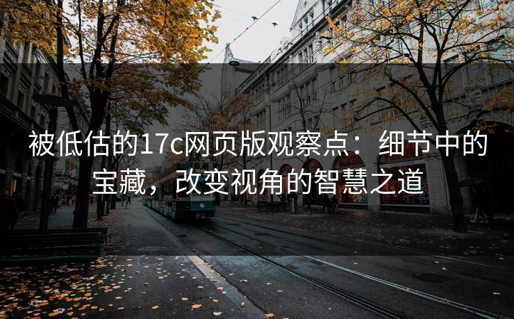被低估的17c网页版观察点：细节中的宝藏，改变视角的智慧之道
